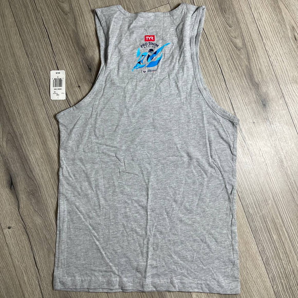 TYR Unisex Pro Swim Series 2019 Clovis CA Tank Tee - Grey - Size Small - Picture 3 of 7